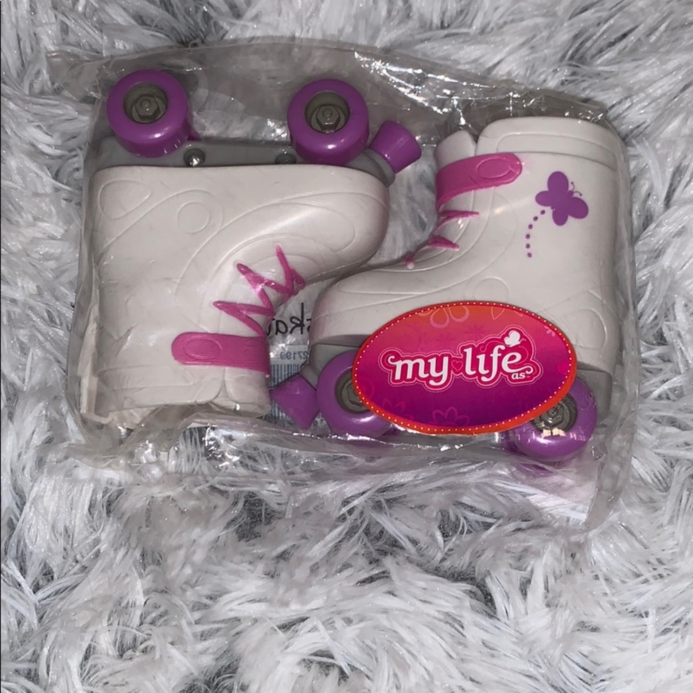 American Girl Doll white rollerskates